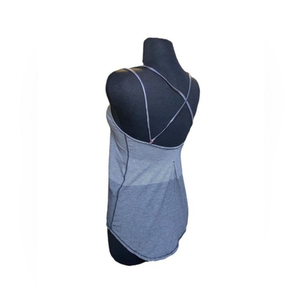 LULULEMON Breezy Strappy Back Tank Top Gray Stripe Size: 6 - Picture 5 of 8